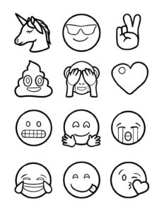 Desenho de Emoji Desenho Colorir Imprimir 09