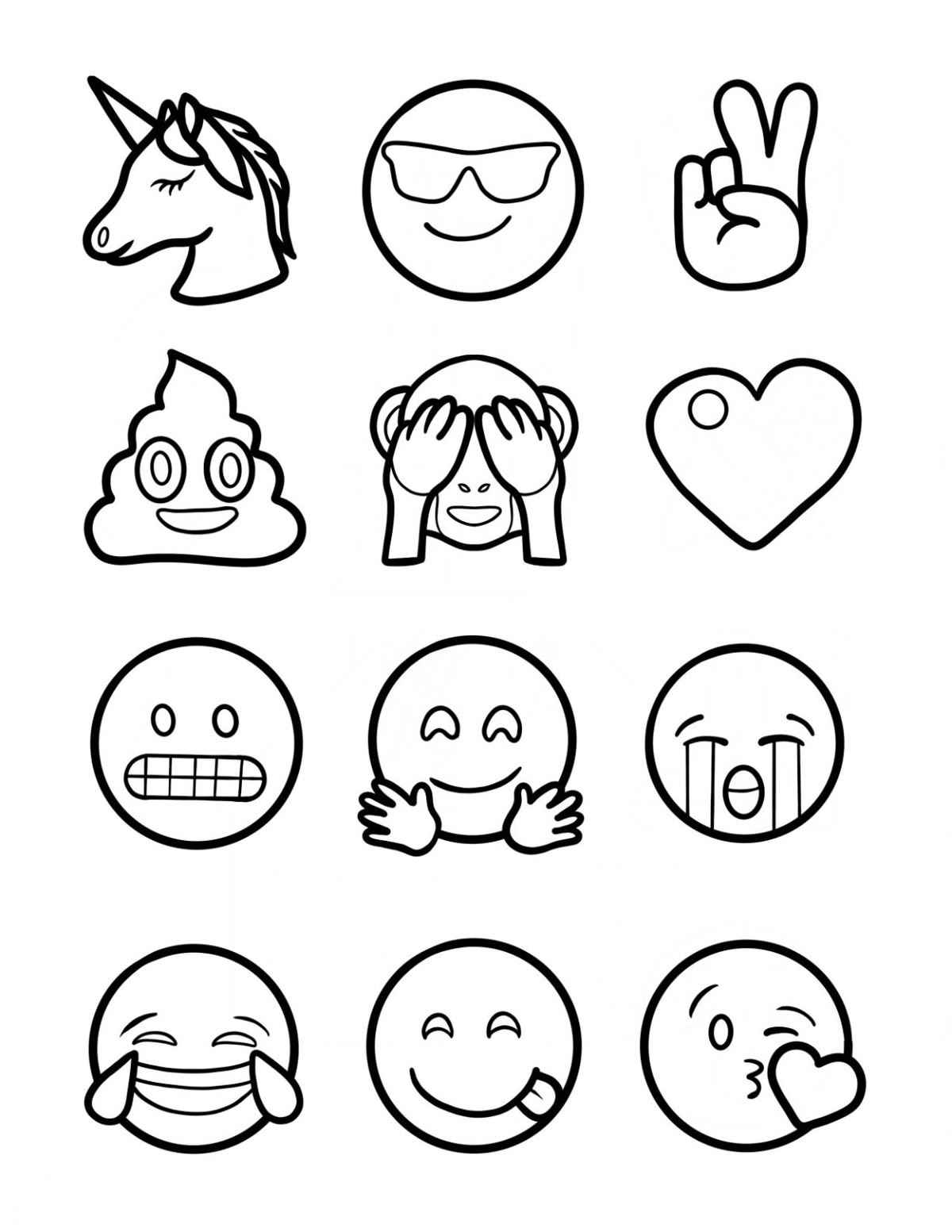 Desenho de Emoji Desenho Colorir Imprimir 09