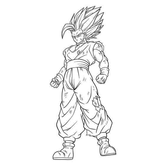 Desenho de Gohan Desenho Colorir Imprimir 02