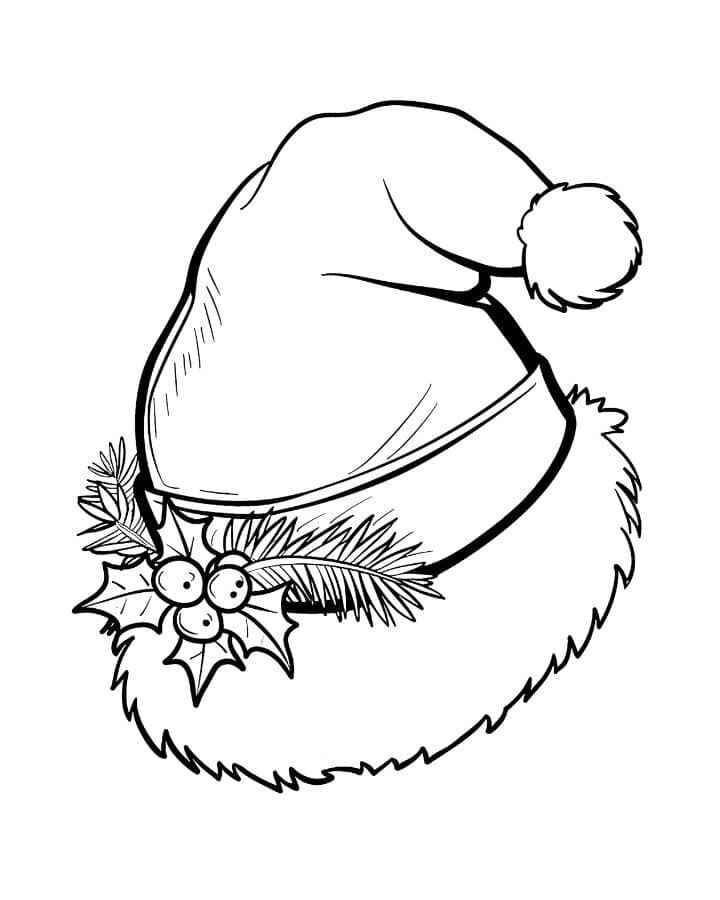 Desenho de Gorro De Natal Desenho Colorir Imprimir 01