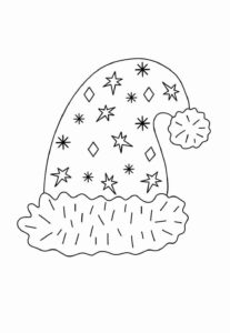 Desenho de Gorro De Natal Desenho Colorir Imprimir 06