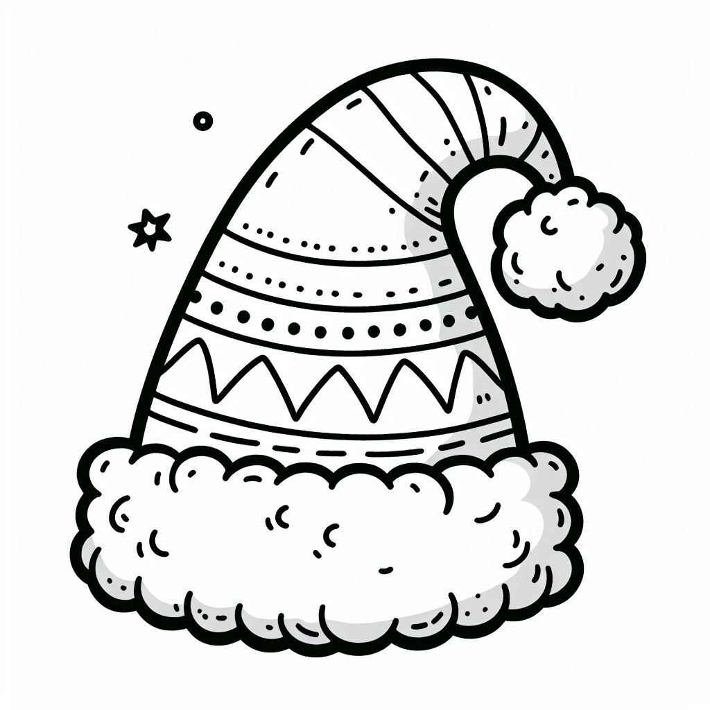 Desenho de Gorro De Natal Desenho Colorir Imprimir 15