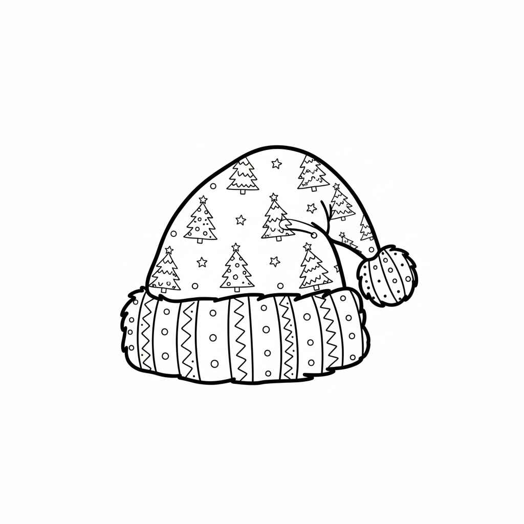 Desenho de Gorro De Natal Desenho Colorir Imprimir 16