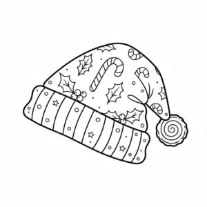 Desenho de Gorro De Natal Desenho Colorir Imprimir 19