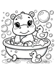 Desenho de Hipopotamo Desenho Colorir Imprimir 02