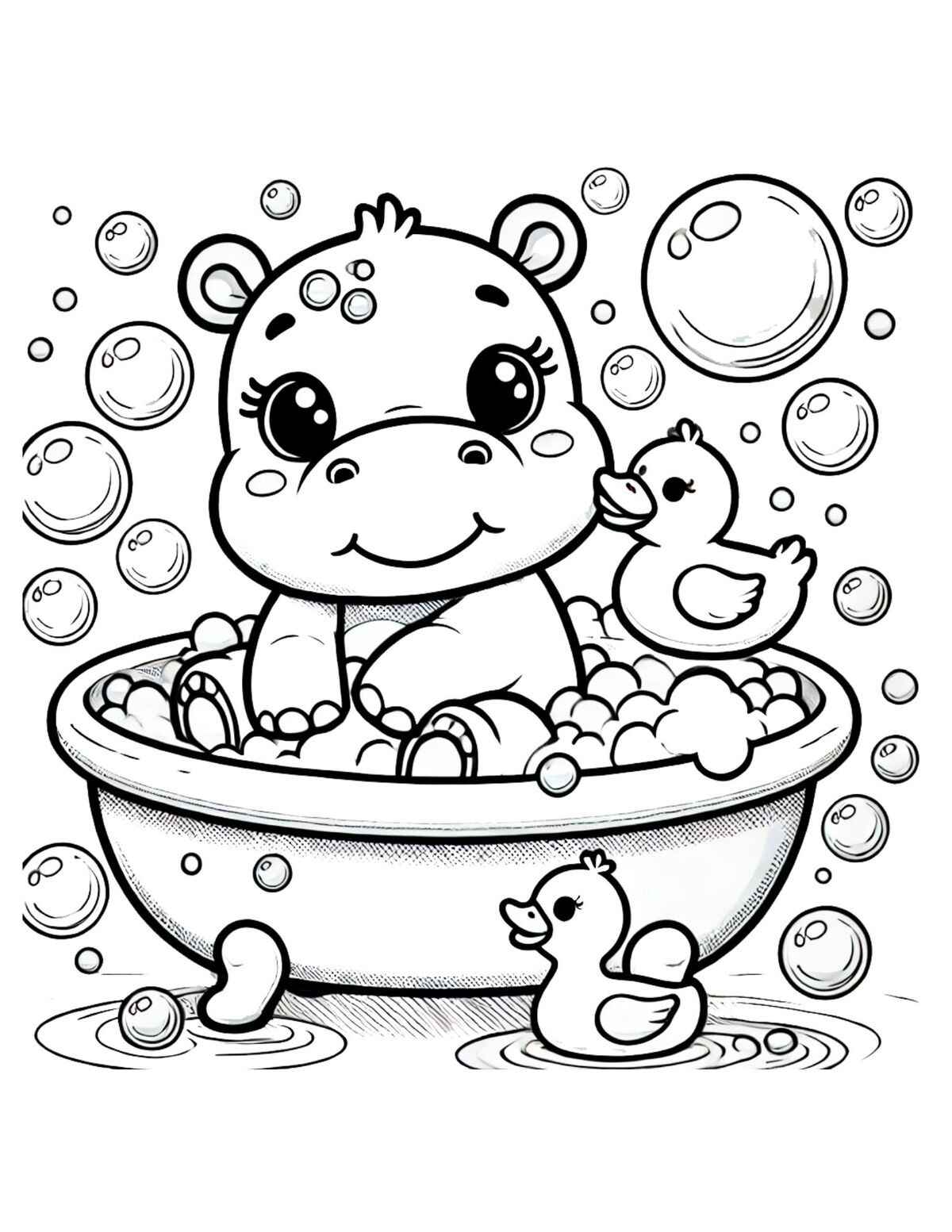 Desenho de Hipopotamo Desenho Colorir Imprimir 02