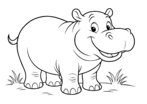 Desenho de Hipopotamo Desenho Colorir Imprimir 05