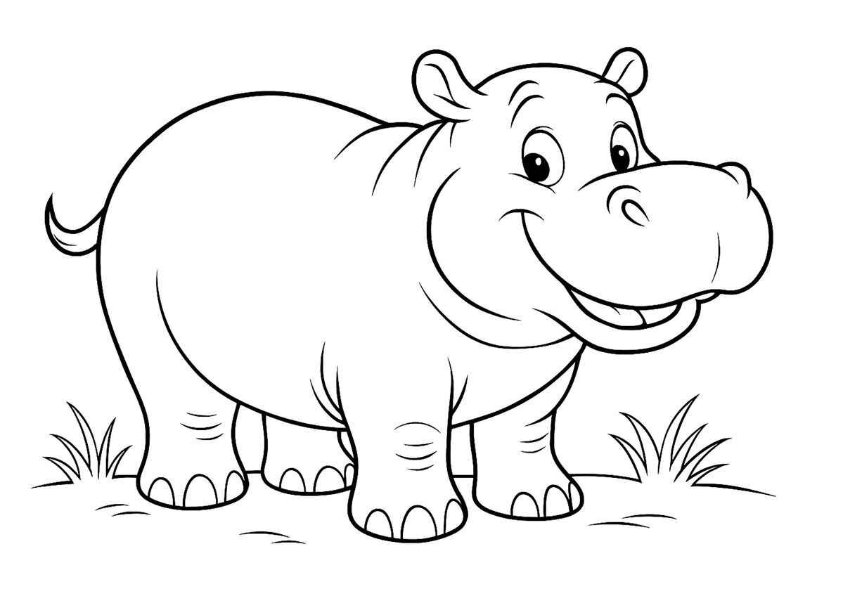Desenho de Hipopotamo Desenho Colorir Imprimir 05