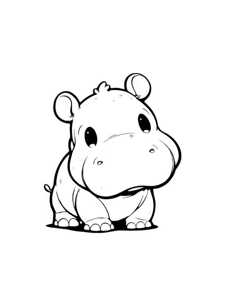 Desenho de Hipopotamo Desenho Colorir Imprimir 07