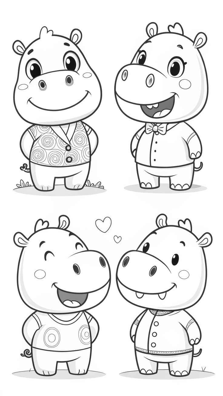 Desenho de Hipopotamo Desenho Colorir Imprimir 08