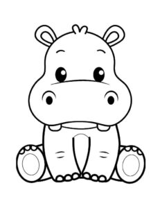 Desenho de Hipopotamo Desenho Colorir Imprimir 09
