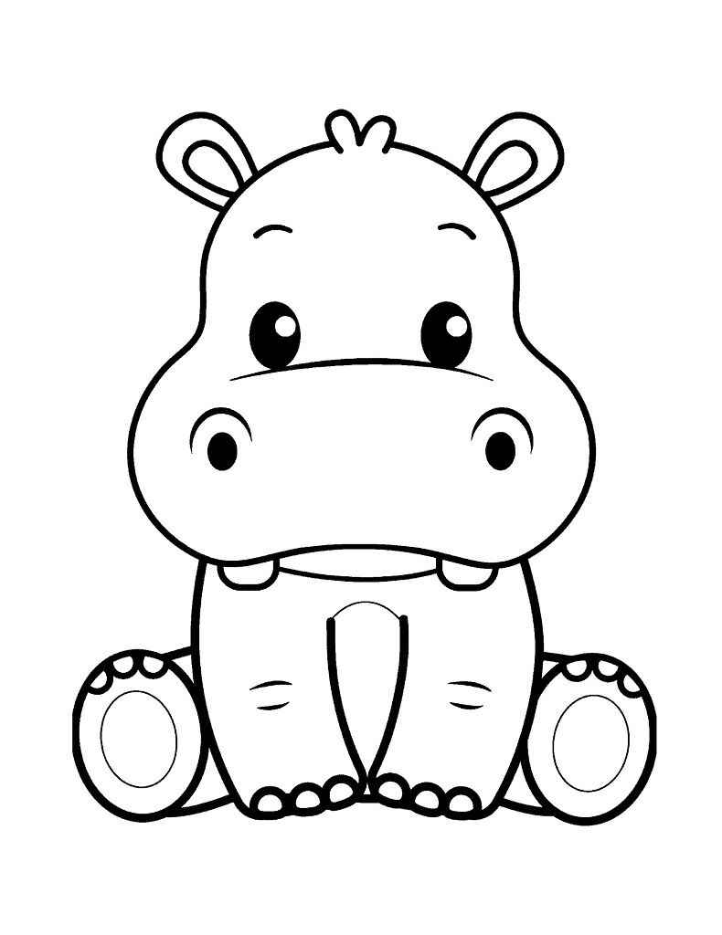 Desenho de Hipopotamo Desenho Colorir Imprimir 09
