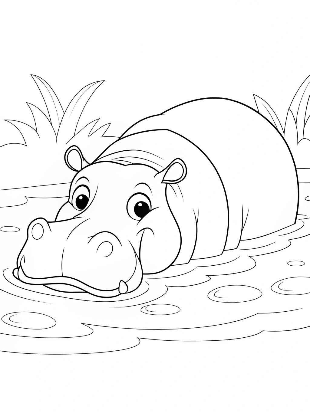 Desenho de Hipopotamo Desenho Colorir Imprimir 12