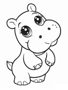 Desenho de Hipopotamo Desenho Colorir Imprimir 13