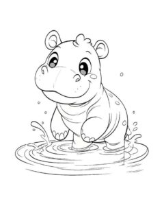 Desenho de Hipopotamo Desenho Colorir Imprimir 16