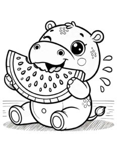 Desenho de Hipopotamo Desenho Colorir Imprimir 21