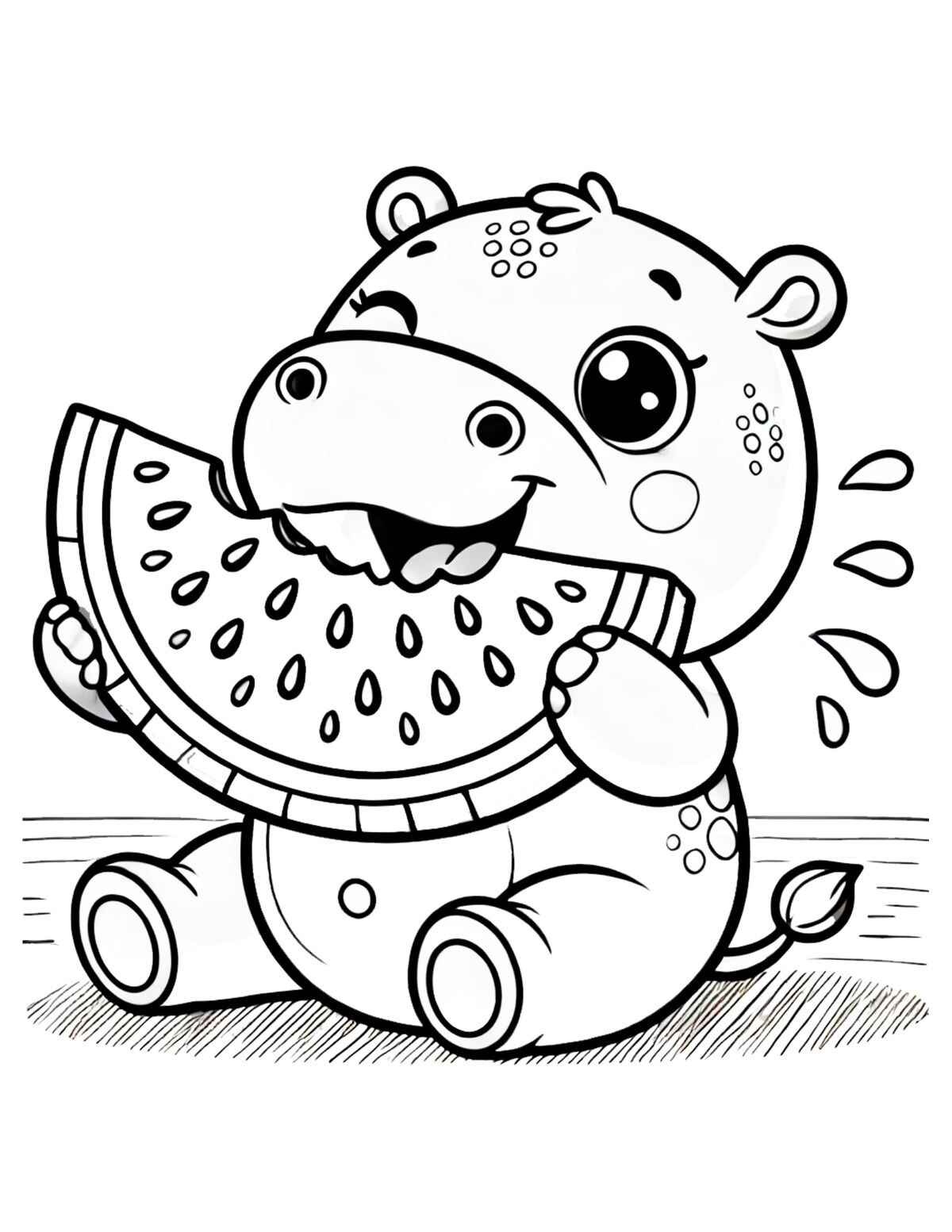 Desenho de Hipopotamo Desenho Colorir Imprimir 21