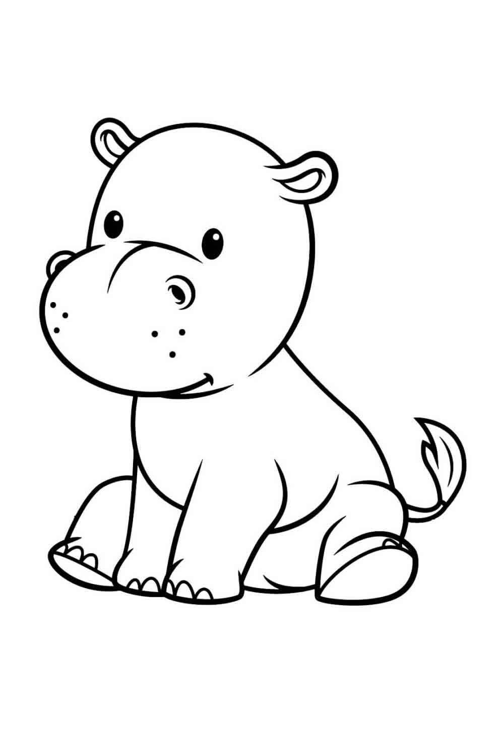 Desenho de Hipopotamo Desenho Colorir Imprimir 27