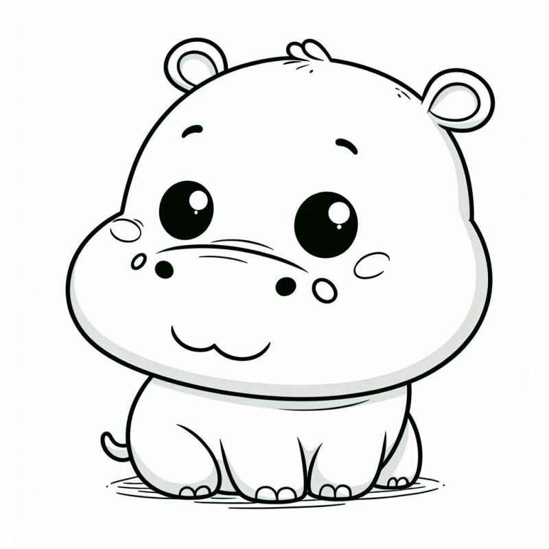 Desenho de Hipopotamo Desenho Colorir Imprimir 38