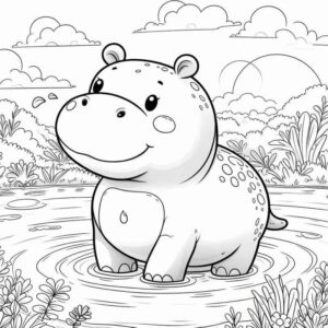 Desenho de Hipopotamo Desenho Colorir Imprimir 40