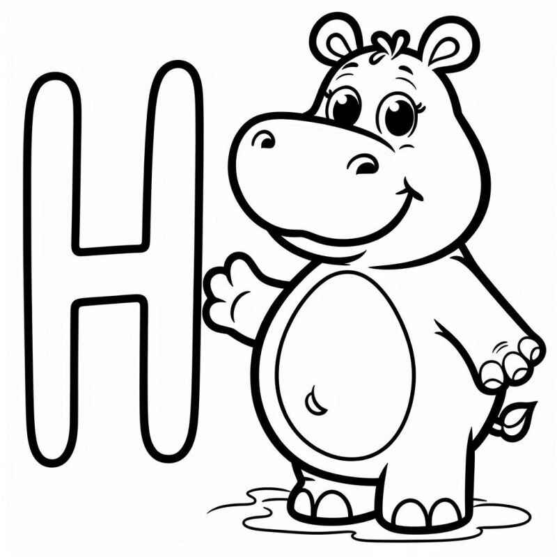 Desenho de Hipopotamo Desenho Colorir Imprimir 41