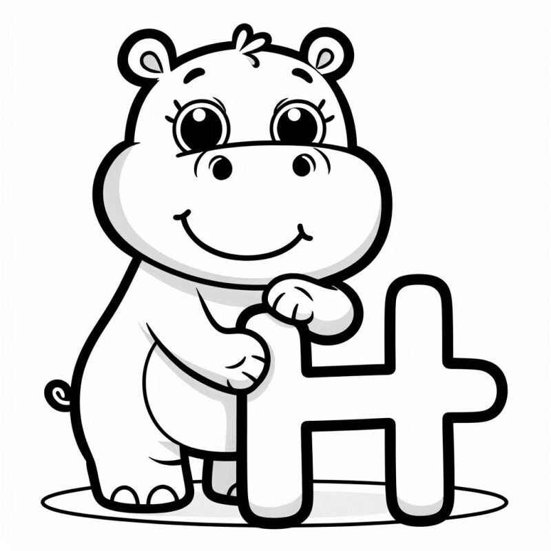 Desenho de Hipopotamo Desenho Colorir Imprimir 42