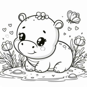 Desenho de Hipopotamo Desenho Colorir Imprimir 43
