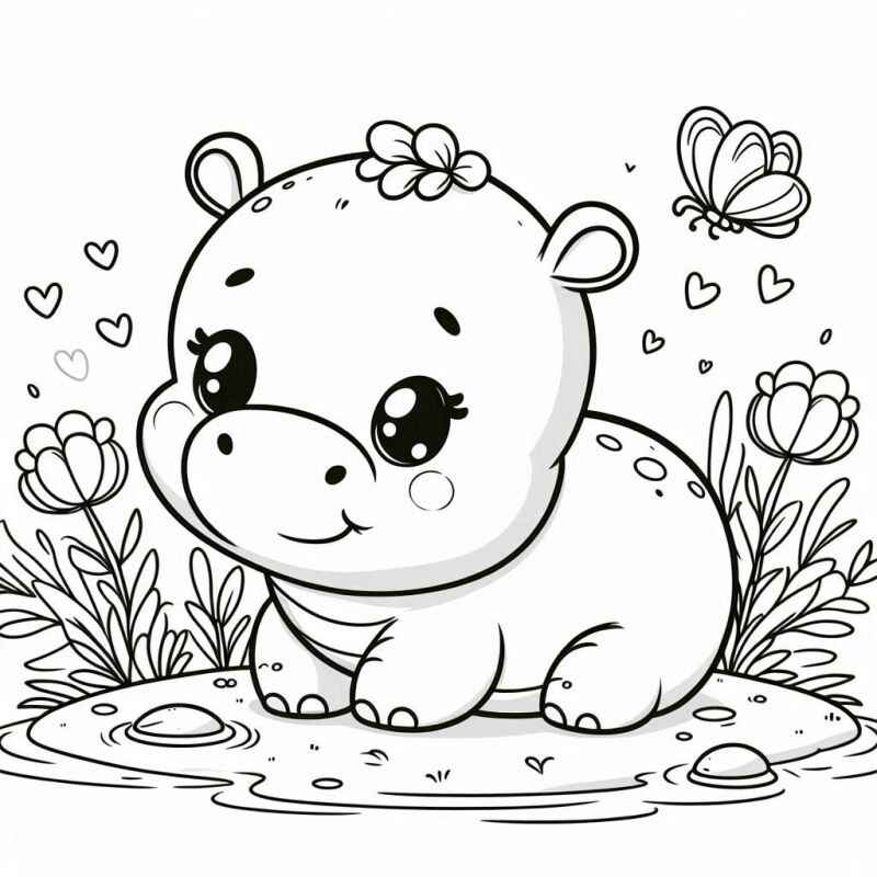 Desenho de Hipopotamo Desenho Colorir Imprimir 43