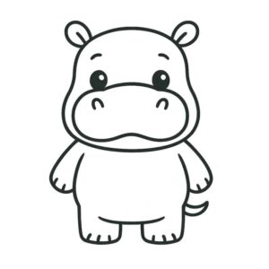 Desenho de Hipopotamo Desenho Colorir Imprimir 44