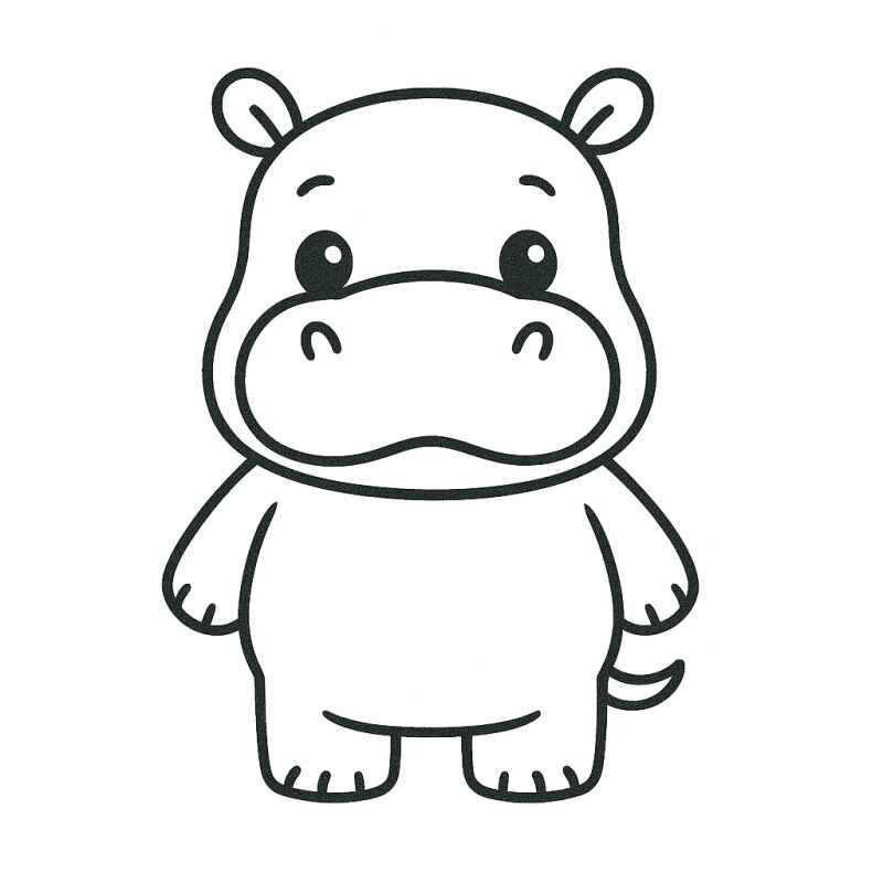 Desenho de Hipopotamo Desenho Colorir Imprimir 44