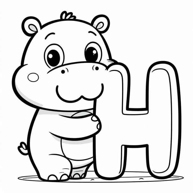 Desenho de Hipopotamo Desenho Colorir Imprimir 45