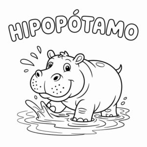 Desenho de Hipopotamo Desenho Colorir Imprimir 46