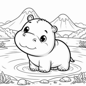 Desenho de Hipopotamo Desenho Colorir Imprimir 47
