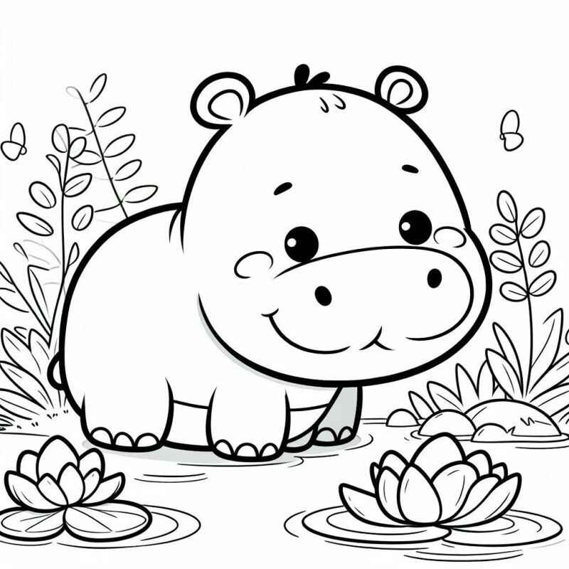 Desenho de Hipopotamo Desenho Colorir Imprimir 53