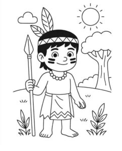 Desenho de Indigena Desenho Colorir Imprimir 02