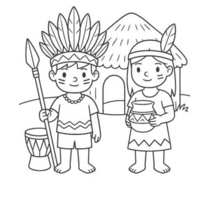 Desenho de Indigena Desenho Colorir Imprimir 03