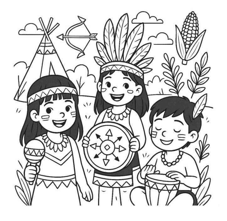 Desenho de Indigena Desenho Colorir Imprimir 05