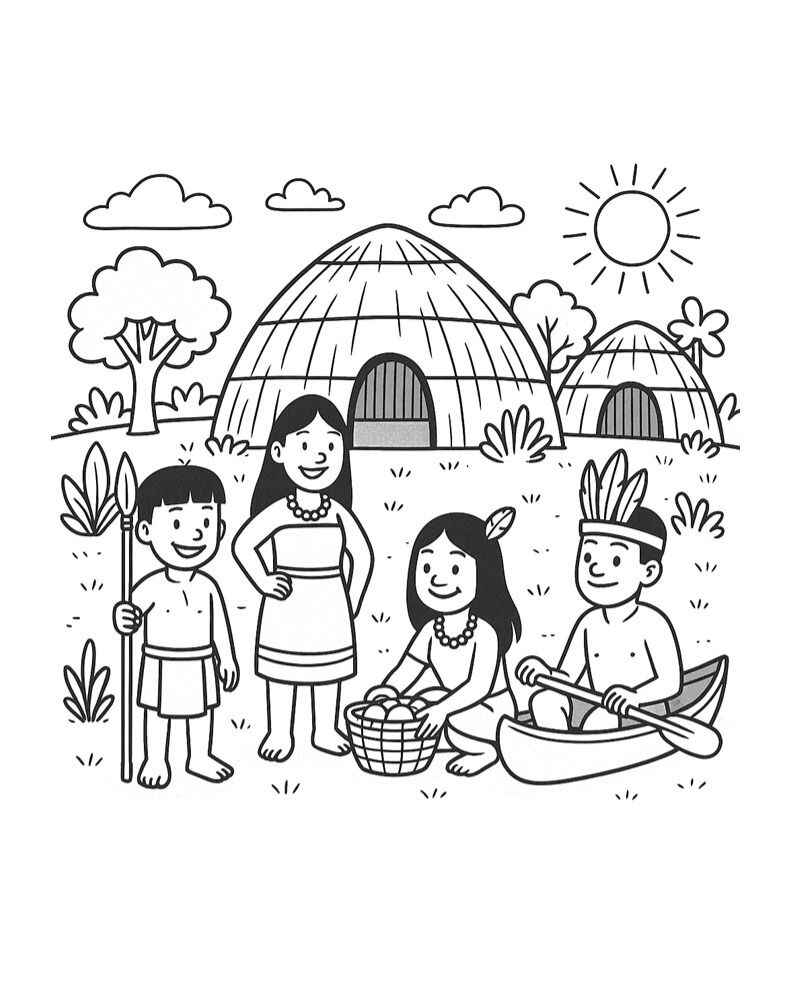 Desenho de Indigena Desenho Colorir Imprimir 07