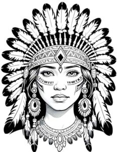 Desenho de Indigena Desenho Colorir Imprimir 08