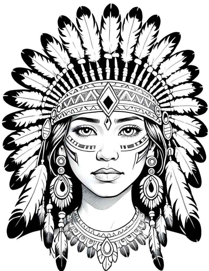 Desenho de Indigena Desenho Colorir Imprimir 08