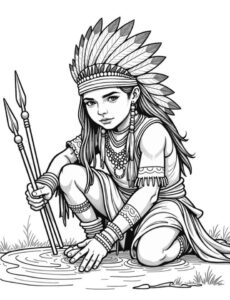 Desenho de Indigena Desenho Colorir Imprimir 11