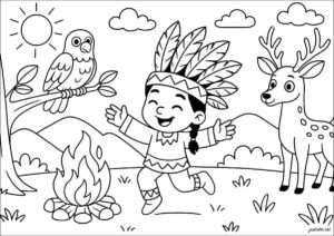 Desenho de Indigena Desenho Colorir Imprimir 13