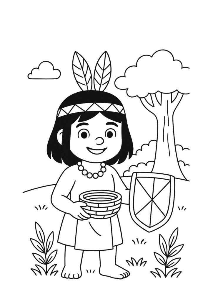 Desenho de Indigena Desenho Colorir Imprimir 14