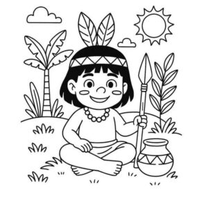 Desenho de Indigena Desenho Colorir Imprimir 16