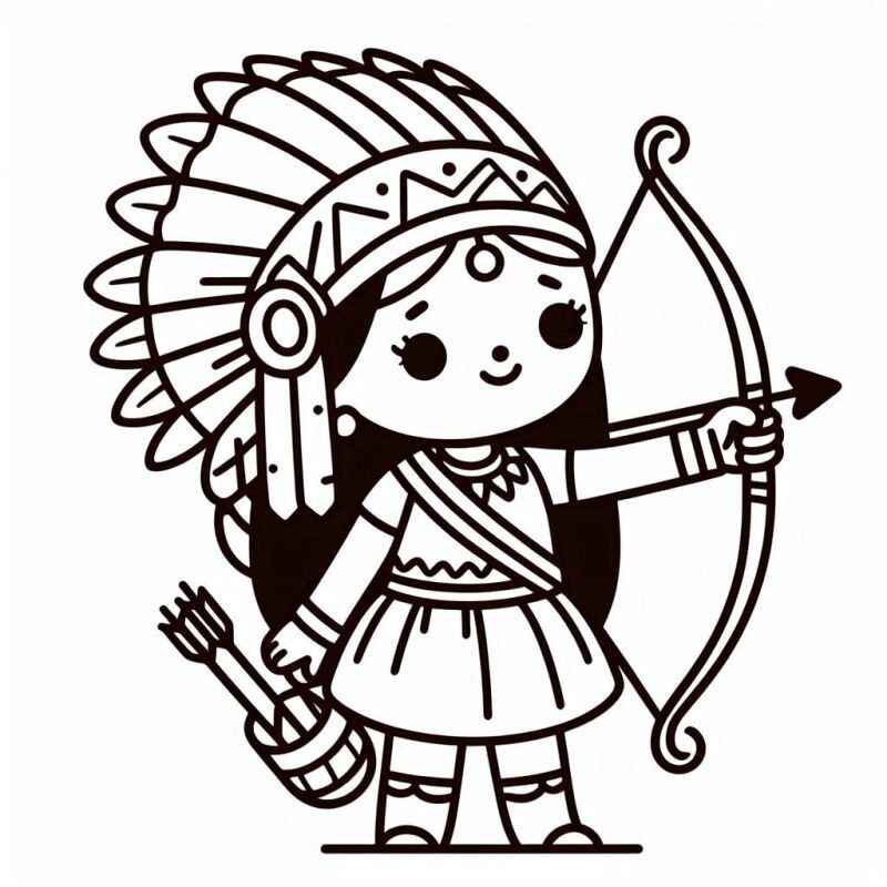 Desenho de Indigena Desenho Colorir Imprimir 24