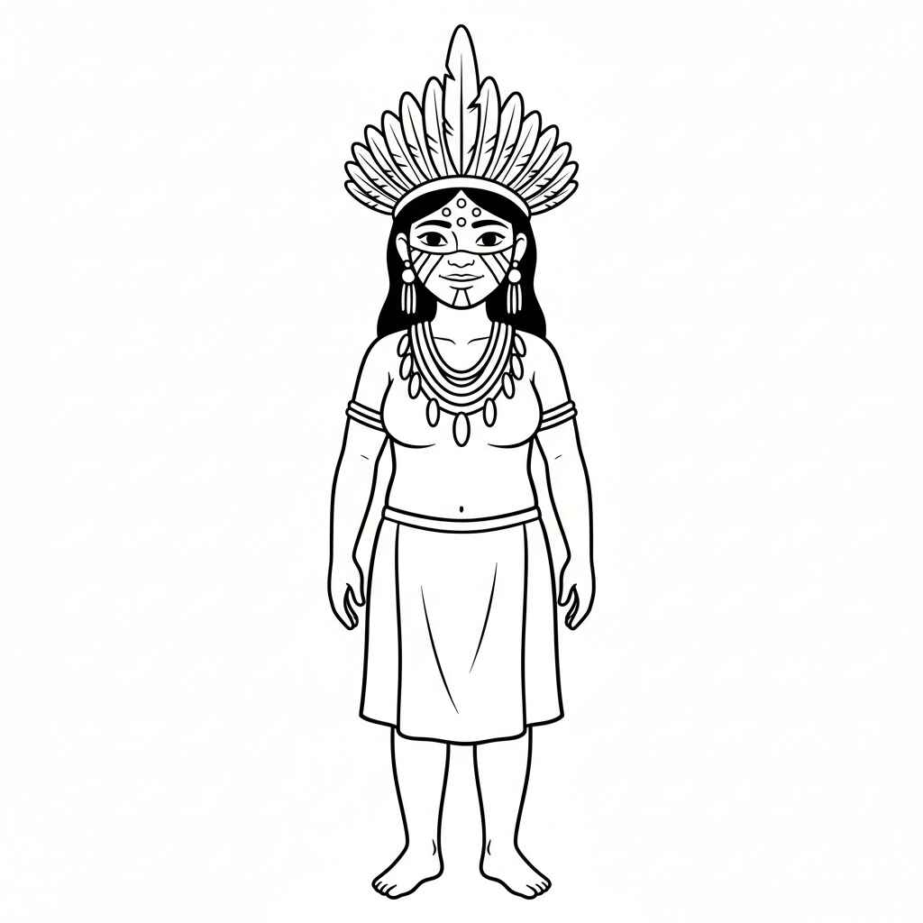 Desenho de Indigena Desenho Colorir Imprimir 41