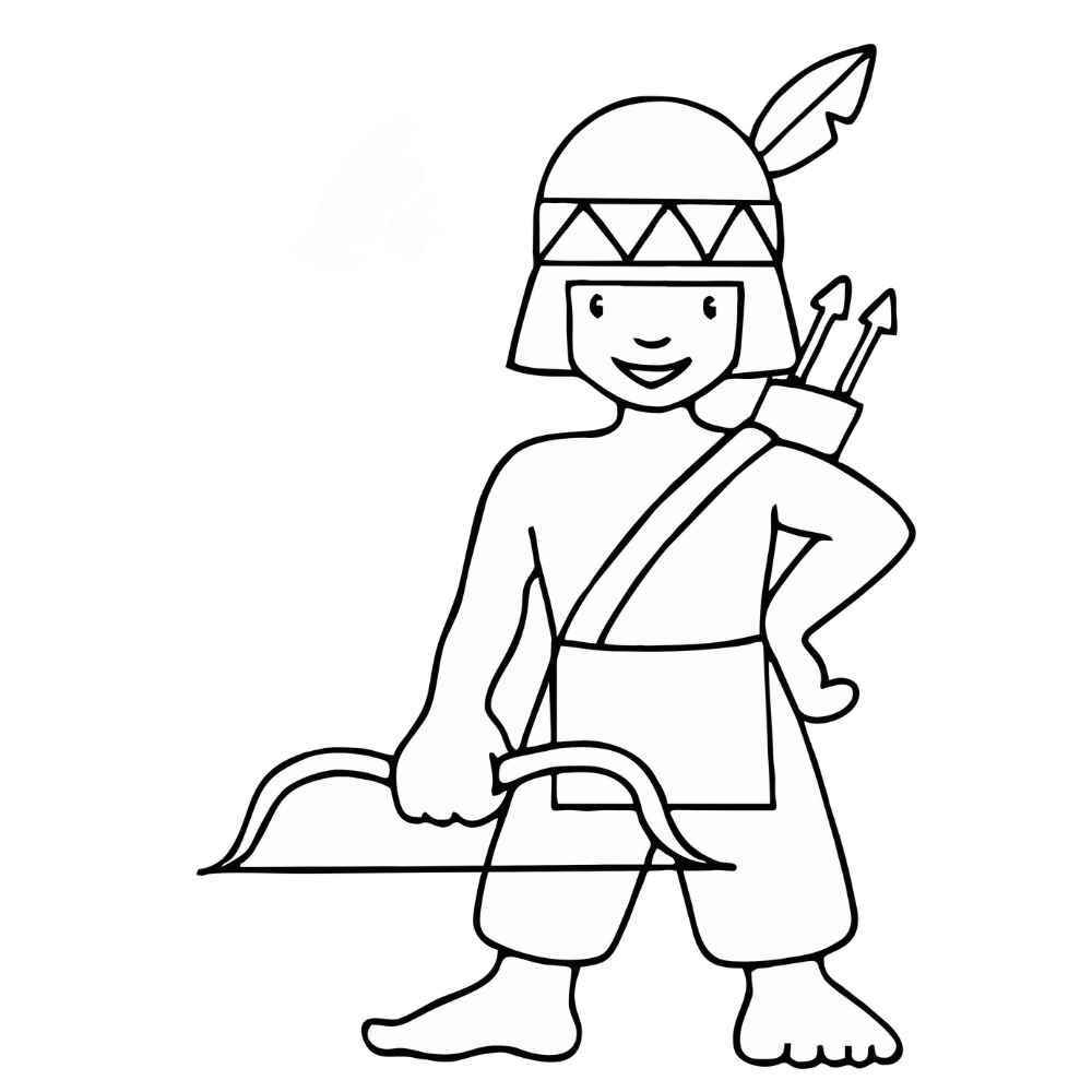 Desenho de Indigena Desenho Colorir Imprimir 45
