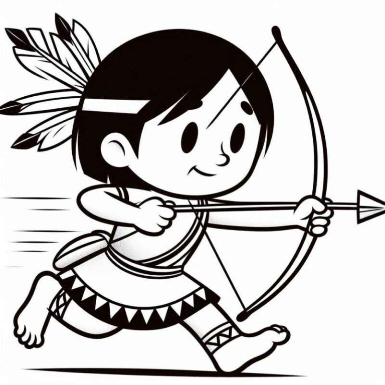 Desenhos de Indígenas para Imprimir e Colorir