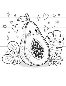 Desenho de Mamão Desenho Colorir Imprimir 03