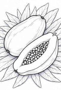 Desenho de Mamão Desenho Colorir Imprimir 05